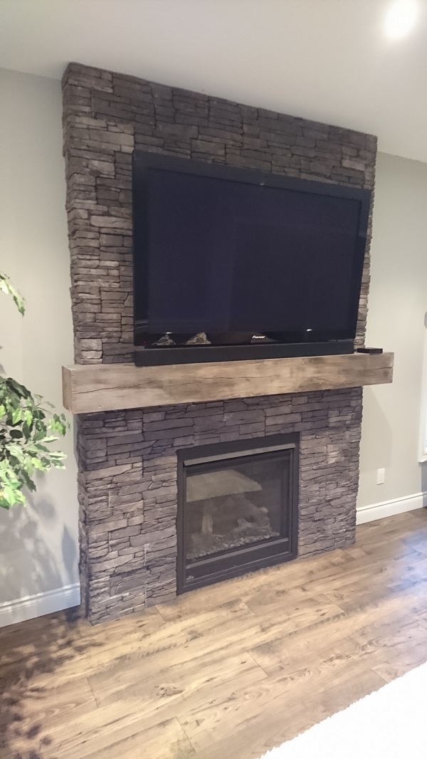 Living Room Fireplace Featuring Stonecraft Stone Veneer - The Cultured ...